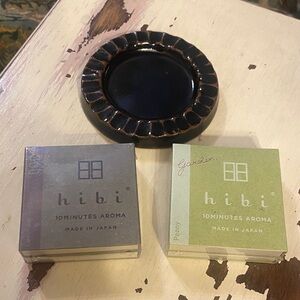 Hibi Tamba incense tray with 2 boxes of 10 Minutes Aroma Set